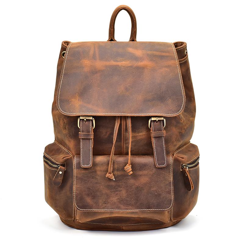 cheap vintage leather backpacks Full-Grain Backpack Travel, Work & Laptop Bag allowing you to embrace the past while carrying your essentials into the future Mens Vintage Leather Backpack Drawstring,