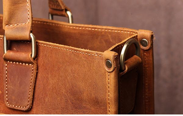 Stylish Delancey Vintage Leather Briefcase | Classic Messenger Bag for Professionals