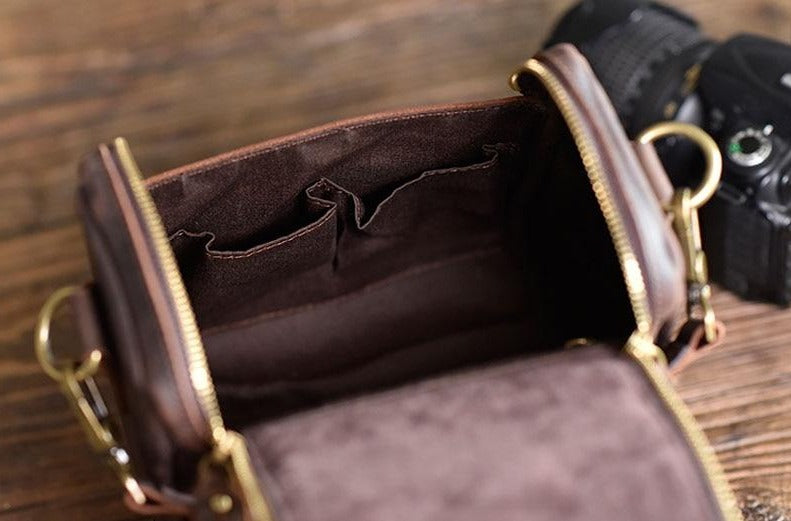 Chelsea | Chic Small Leather Camera Bag - Stylish Lens Case for Photography Lovers