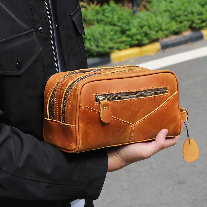 Luxurious Nomad Leather Toiletry Bag | Travel in Style with Genuine Leather Essentials