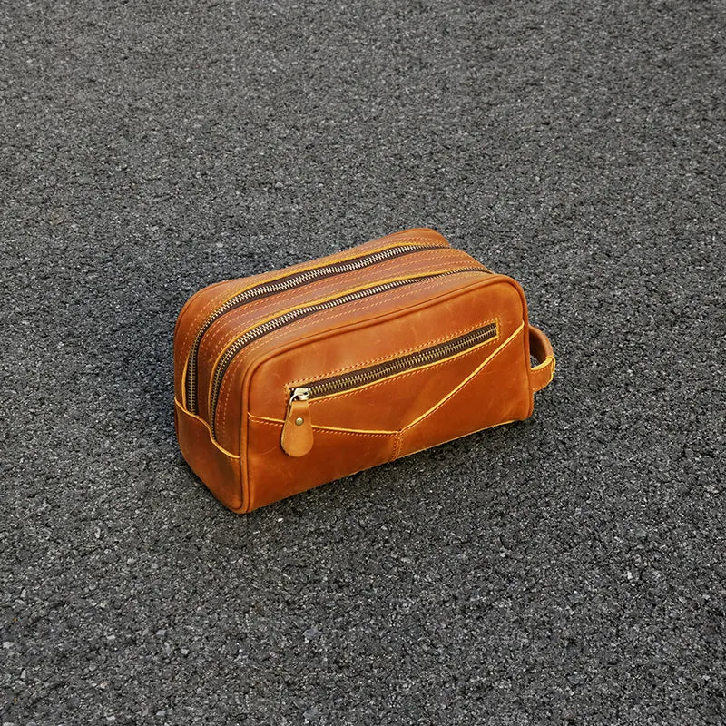 Luxurious Nomad Leather Toiletry Bag | Travel in Style with Genuine Leather Essentials