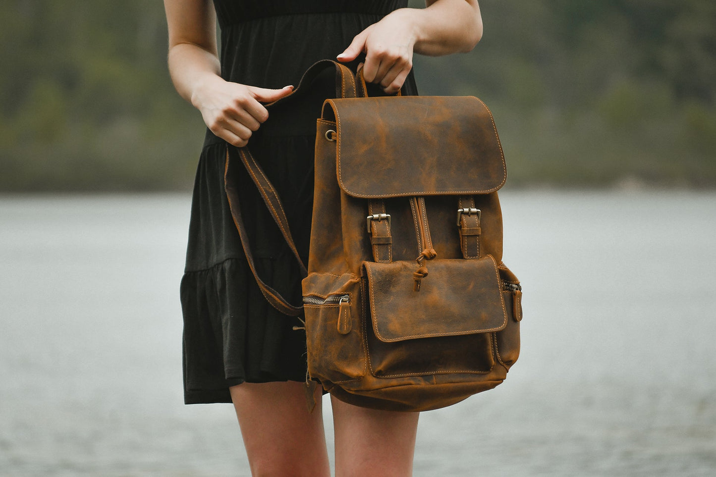 Chic Vintage Leather Harlem Backpack - Timeless Style for Every Adventure