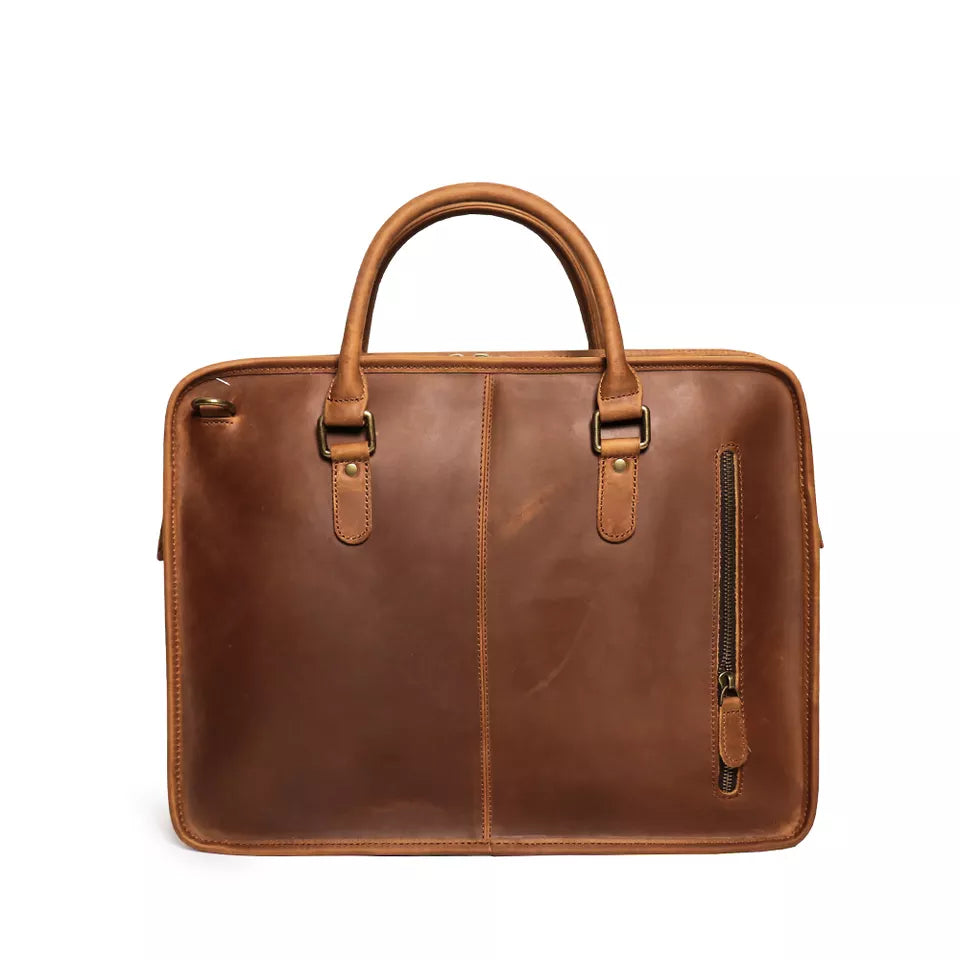 Timeless Houston Leather Laptop Bag | Classic Vintage Briefcase