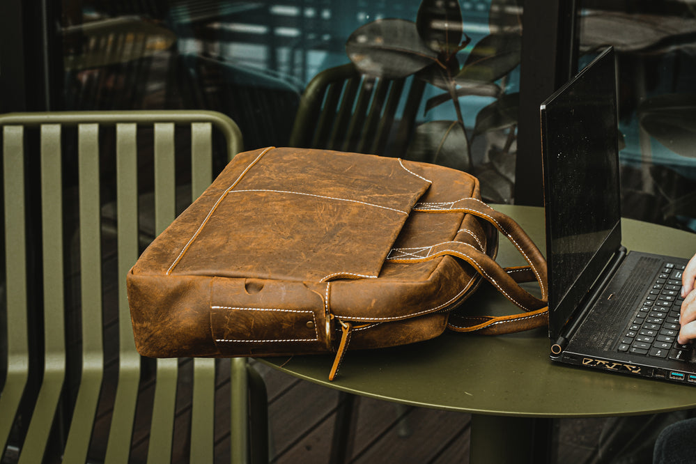 Elevate Your Style with the Weston Vintage Leather Messenger Briefcase