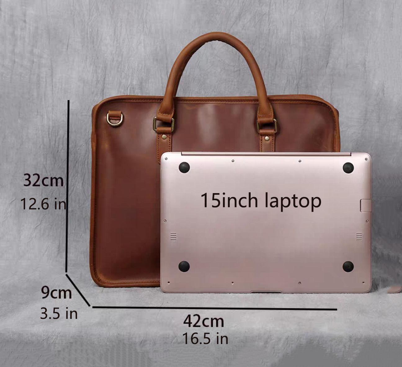 Timeless Houston Leather Laptop Bag | Classic Vintage Briefcase