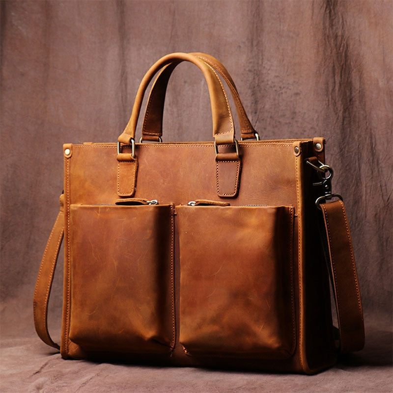 Stylish Delancey Vintage Leather Briefcase | Classic Messenger Bag for Professionals