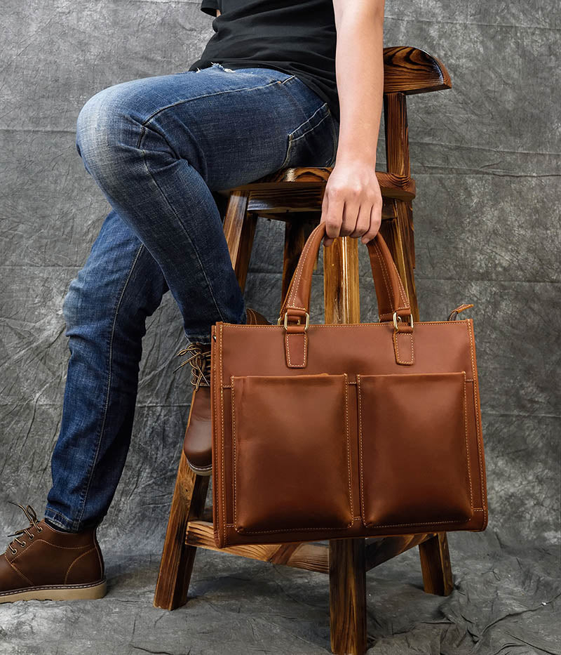 Stylish Delancey Vintage Leather Briefcase | Classic Messenger Bag for Professionals