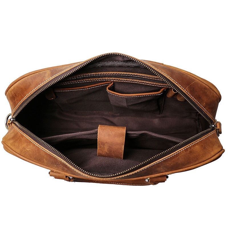 Stylish Benson Vintage Leather Laptop Briefcase – Perfect Blend of Elegance and Functionality