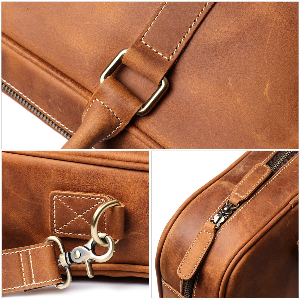 Stylish Benson Vintage Leather Laptop Briefcase – Perfect Blend of Elegance and Functionality