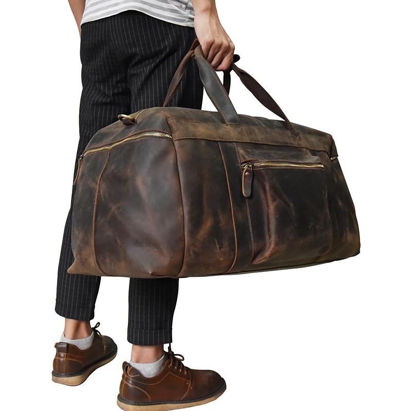 Clinton Luxury Leather Duffle Bag | Spacious Weekender Essential