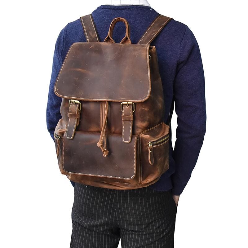 Chic Vintage Leather Harlem Backpack - Timeless Style for Every Adventure