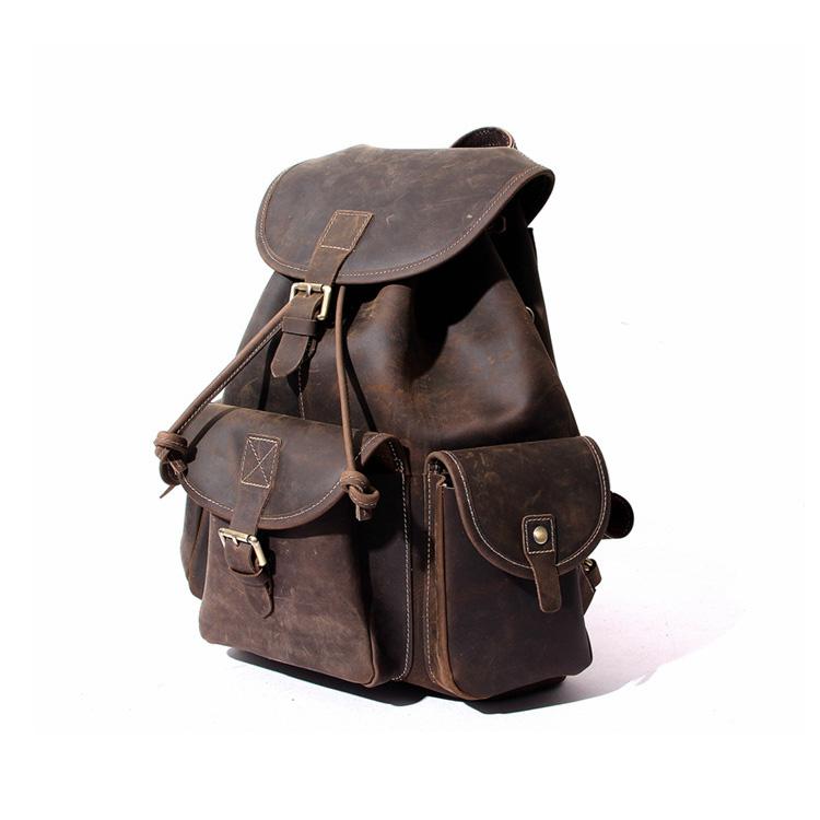 Elevate Your Adventure with the Rockland Leather Rucksack - Crafted from Genuine Leather!