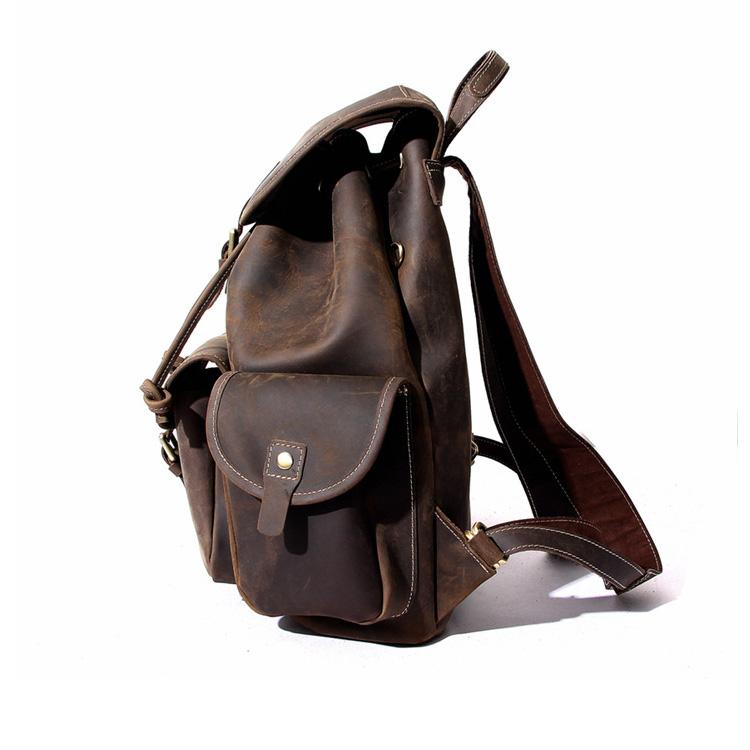Elevate Your Adventure with the Rockland Leather Rucksack - Crafted from Genuine Leather!
