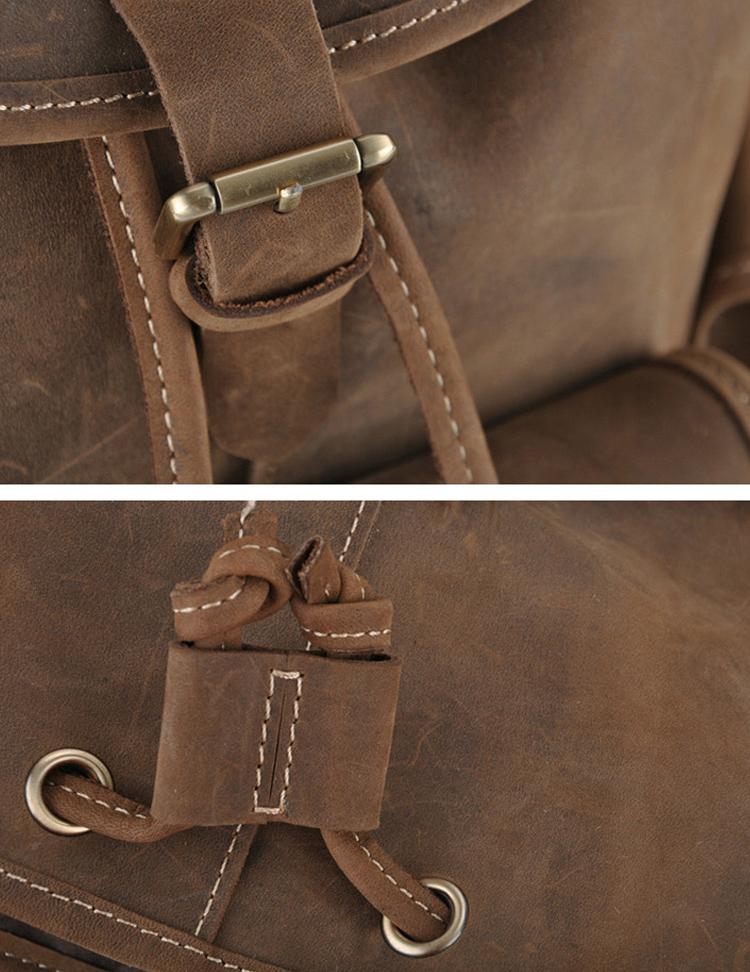 Elevate Your Adventure with the Rockland Leather Rucksack - Crafted from Genuine Leather!