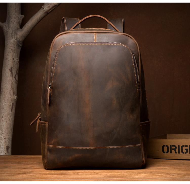 The Varick Vintage Leather Backpack | Chic Minimalist Design