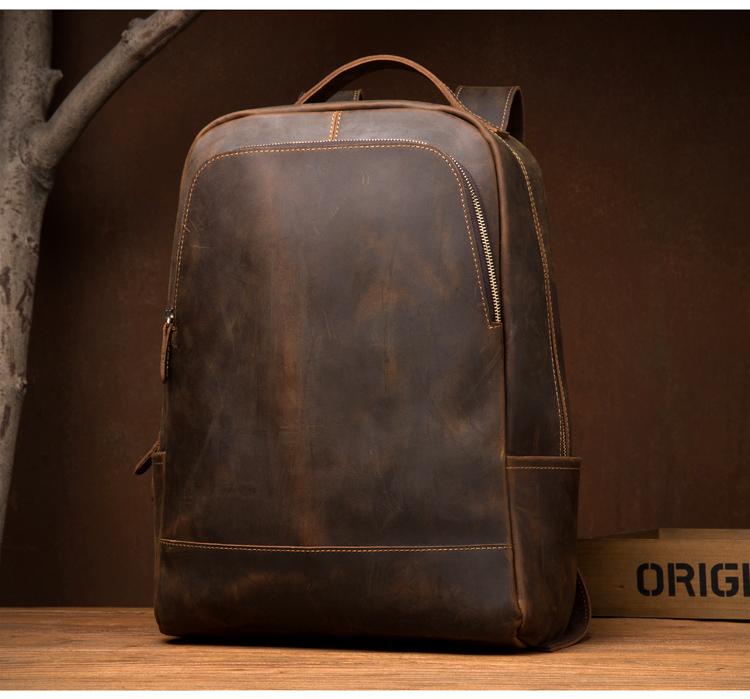 The Varick Vintage Leather Backpack | Chic Minimalist Design