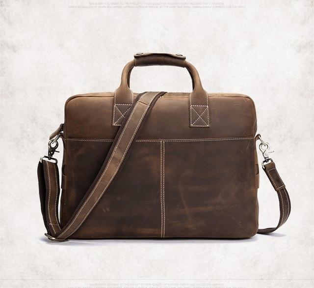 Elevate Your Style with the Weston Vintage Leather Messenger Briefcase