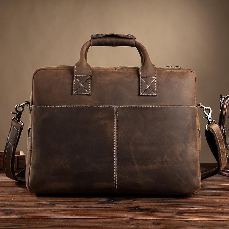 Elevate Your Style with the Weston Vintage Leather Messenger Briefcase