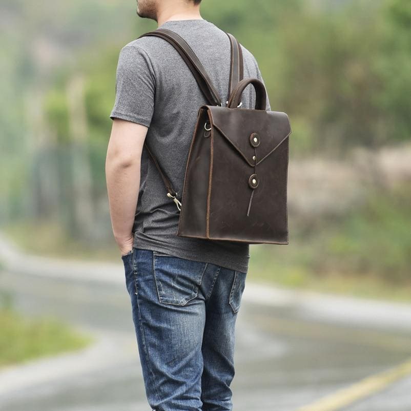 Sleek Tudor Backpack | Authentic Leather with Modern Edge Design