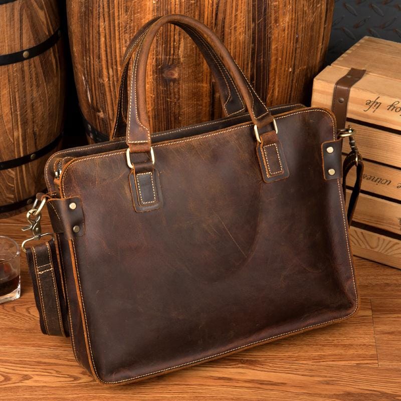 Stylish Vanderbilt Genuine Leather Messenger Briefcase