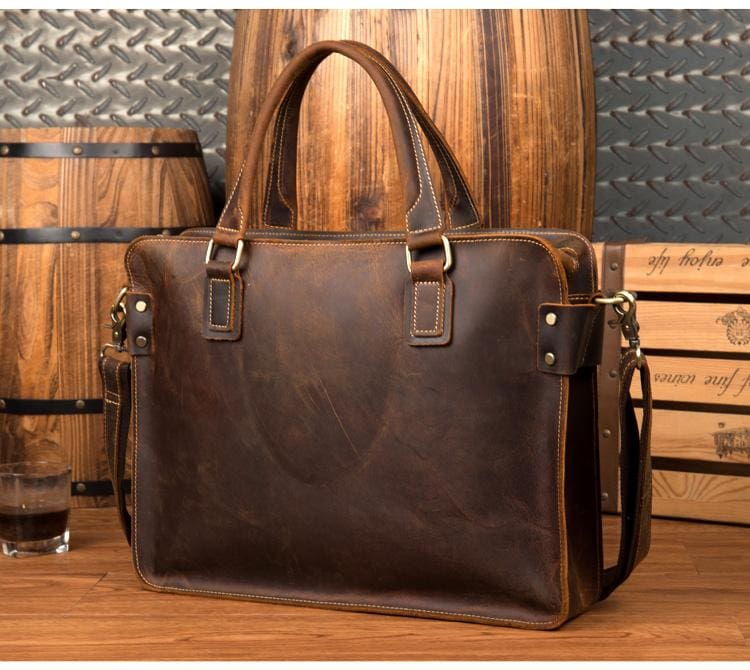Stylish Vanderbilt Genuine Leather Messenger Briefcase