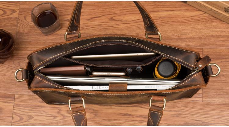 Stylish Vanderbilt Genuine Leather Messenger Briefcase