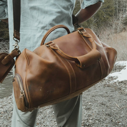 Luxurious Dyker Weekender | Spacious Leather Duffle for Your Adventures