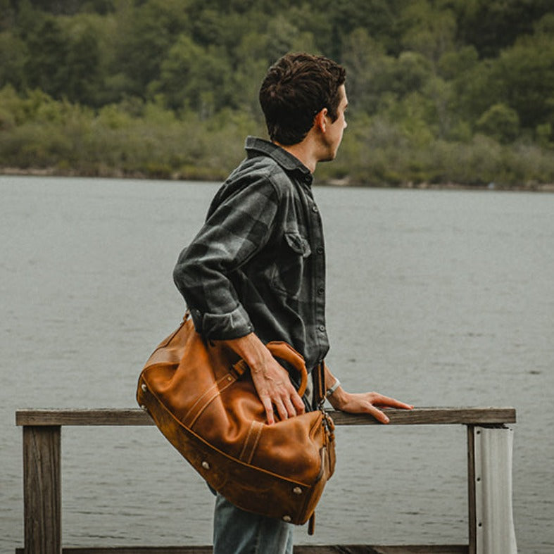 Luxurious Dyker Weekender | Spacious Leather Duffle for Your Adventures