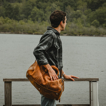 Luxurious Dyker Weekender | Spacious Leather Duffle for Your Adventures