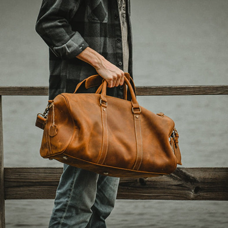 Luxurious Dyker Weekender | Spacious Leather Duffle for Your Adventures