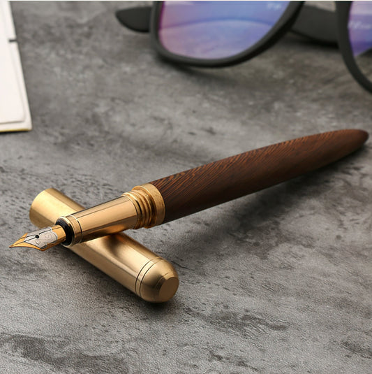 The Hemmingway | Exquisite Handcrafted Wood and Brass Fountain Pen