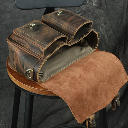 Stylish Vintage Crossbody Camera Messenger Bag – The Farragut Leather Edition