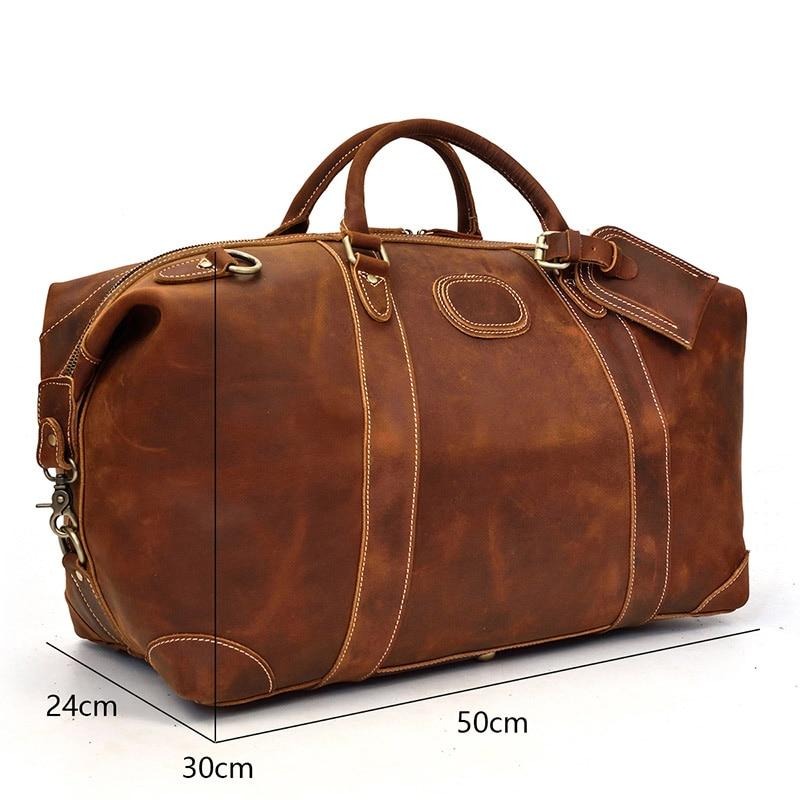 Ellis Vintage Leather Weekender Duffle Bag - Perfect Travel Companion