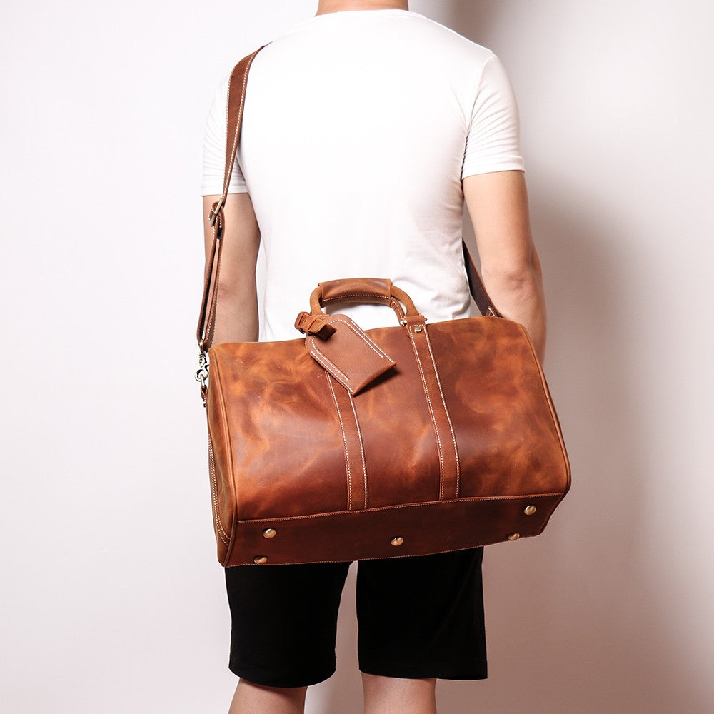 Discover the Bronx Weekender: Chic Small Leather Duffle Bag for Stylish Escapes