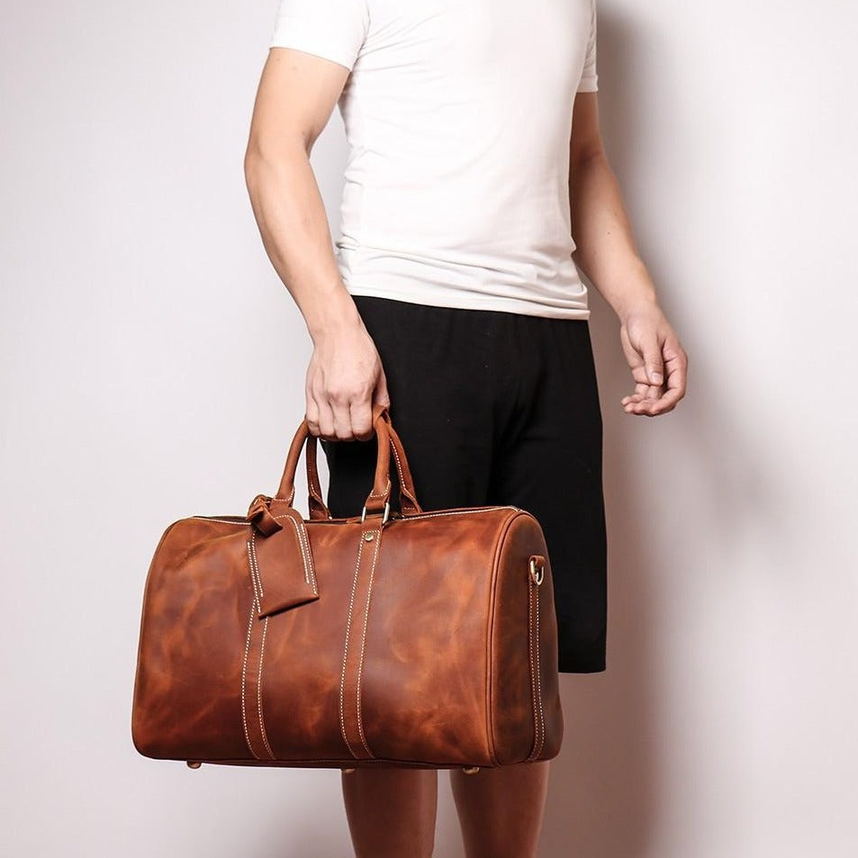 Discover the Bronx Weekender: Chic Small Leather Duffle Bag for Stylish Escapes