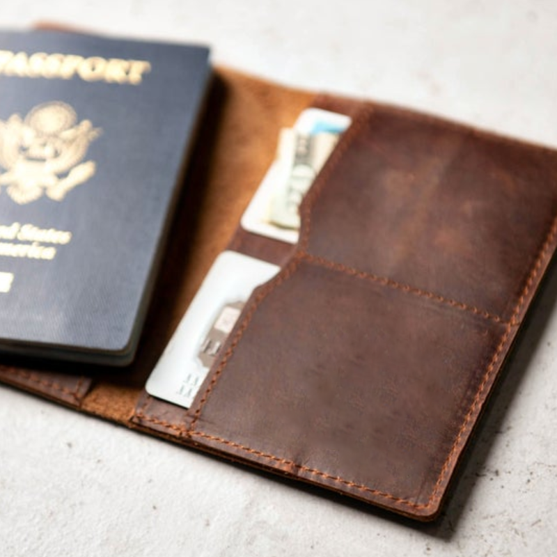 Luxurious Handmade Leather Passport Holder by Priam