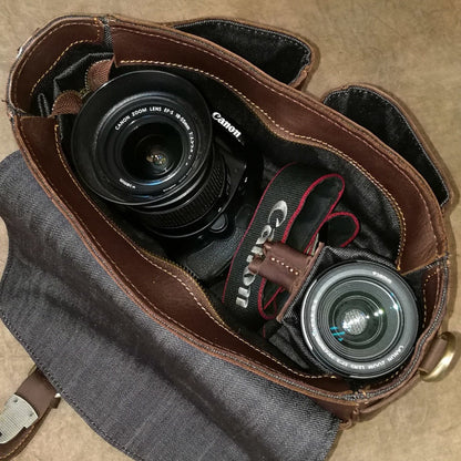 Stylish Vintage Crossbody Camera Messenger Bag – The Farragut Leather Edition