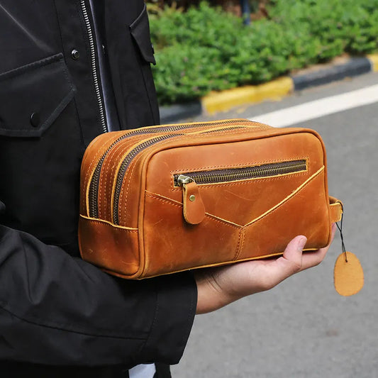 Luxurious Nomad Leather Toiletry Bag | Travel in Style with Genuine Leather Essentials