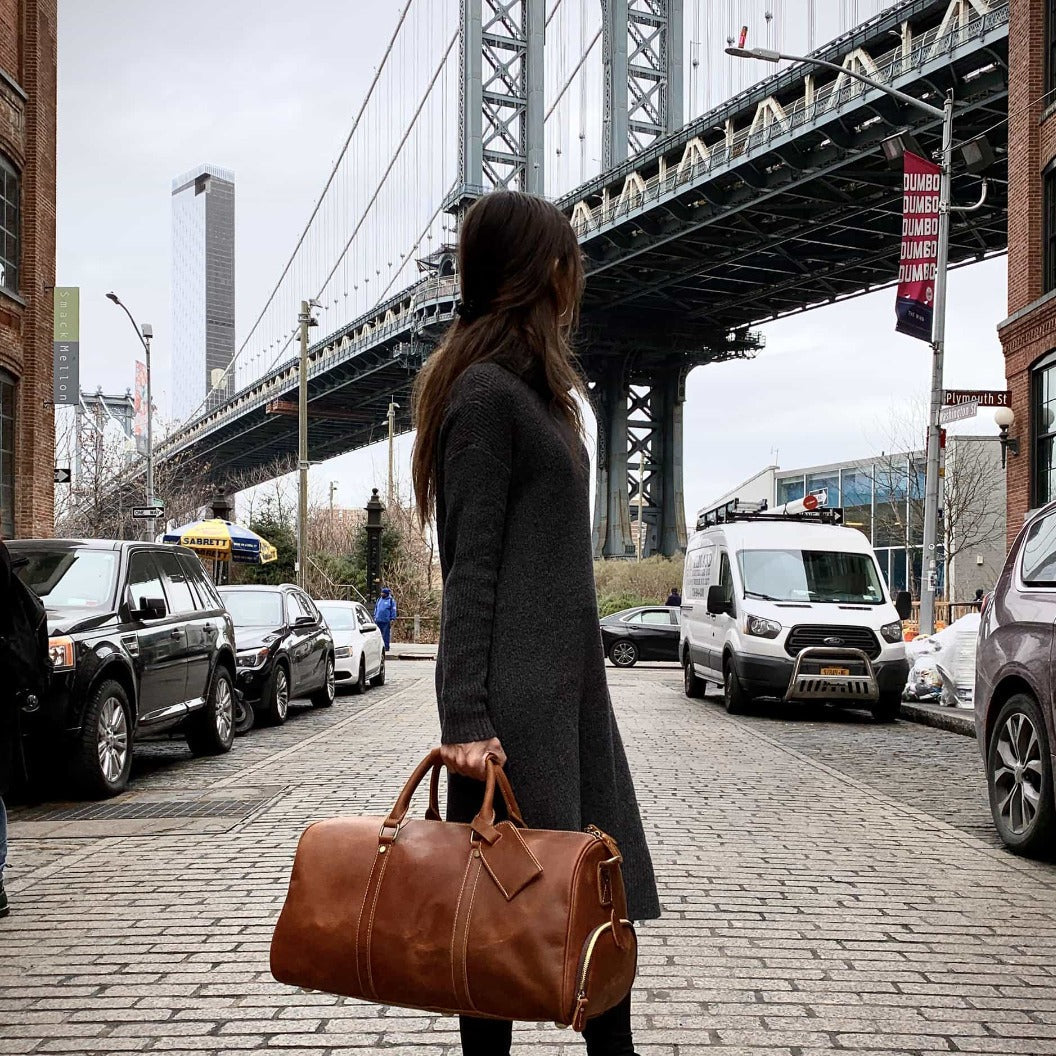 Luxurious Dyker Weekender | Spacious Leather Duffle for Your Adventures