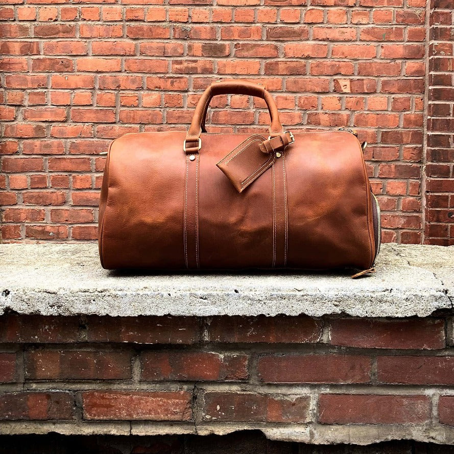 Luxurious Dyker Weekender | Spacious Leather Duffle for Your Adventures