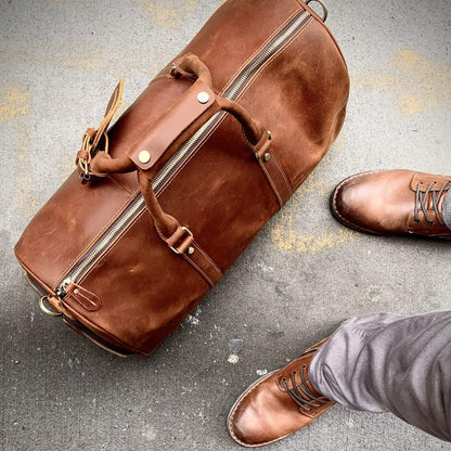 Luxurious Dyker Weekender | Spacious Leather Duffle for Your Adventures