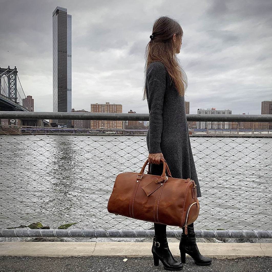 Luxurious Dyker Weekender | Spacious Leather Duffle for Your Adventures