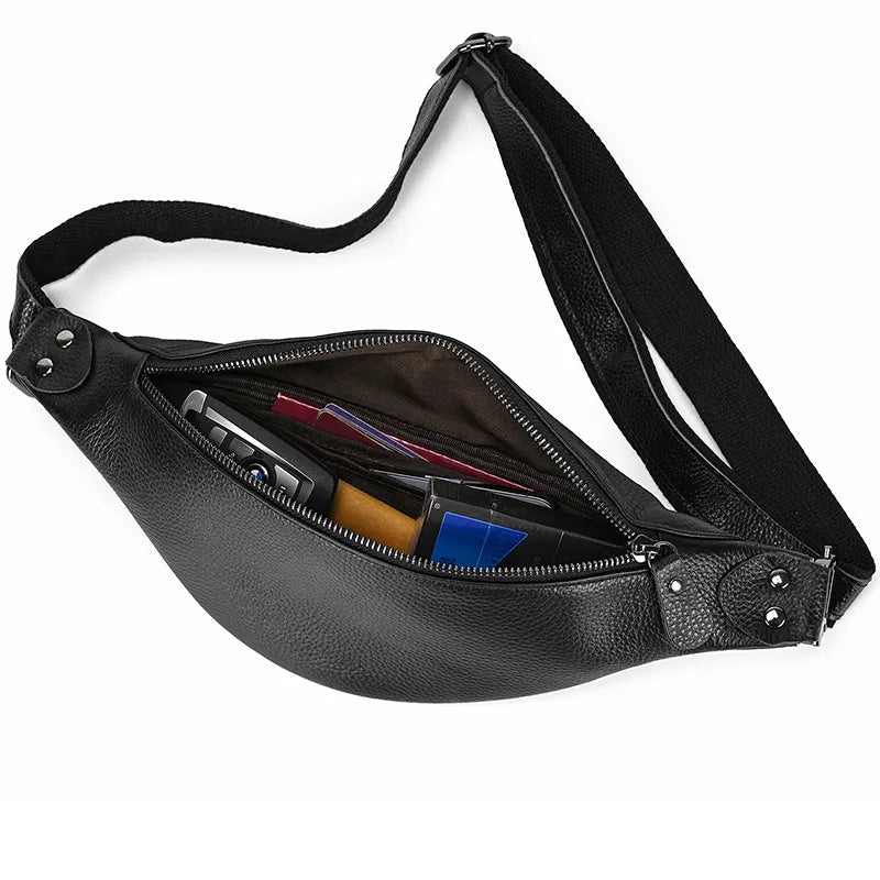 Sleek Black Leather Walcott Fanny Pack: The Ultimate Stylish Waist Bag