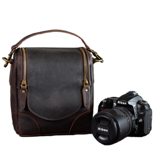 Chelsea | Chic Small Leather Camera Bag - Stylish Lens Case for Photography Lovers