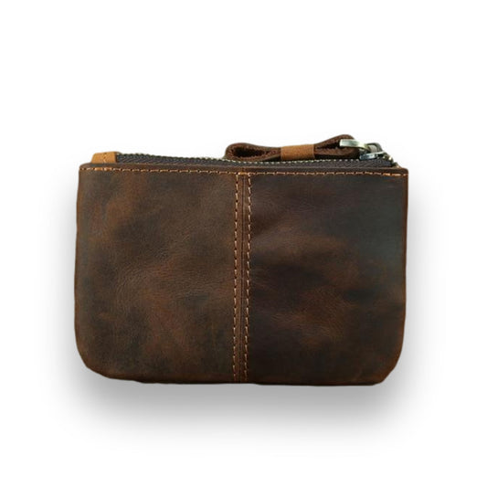 Elevate Your Style with the Cedar | Handcrafted Leather Coin Purse Featuring a Secure Zipper