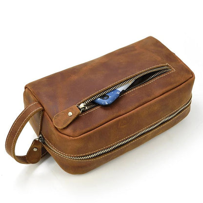 The Wanderer Travel Toiletry Bag | Luxurious Genuine Leather Essentials Organizer