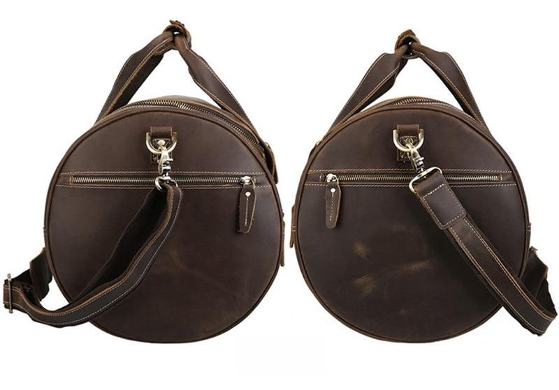 Explore the Warwick Weekender: Timeless Round Vintage Leather Travel Bag