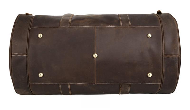 Explore the Warwick Weekender: Timeless Round Vintage Leather Travel Bag