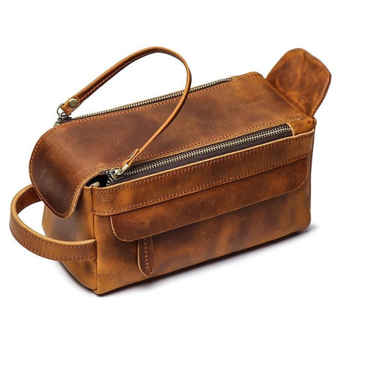 Luxurious Handmade Leather Dopp Kit | Stylish Toiletry Organizer