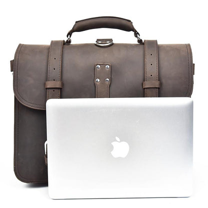 Greenwich Vintage Leather Messenger Bag | Spacious & Stylish Travel Companion